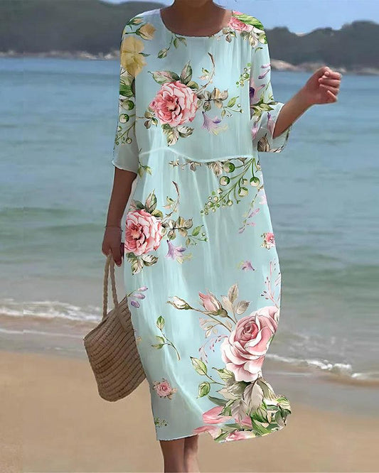 HILLARY™ ELEGANT FLORAL DRESS WITH TUMMY CONTROL