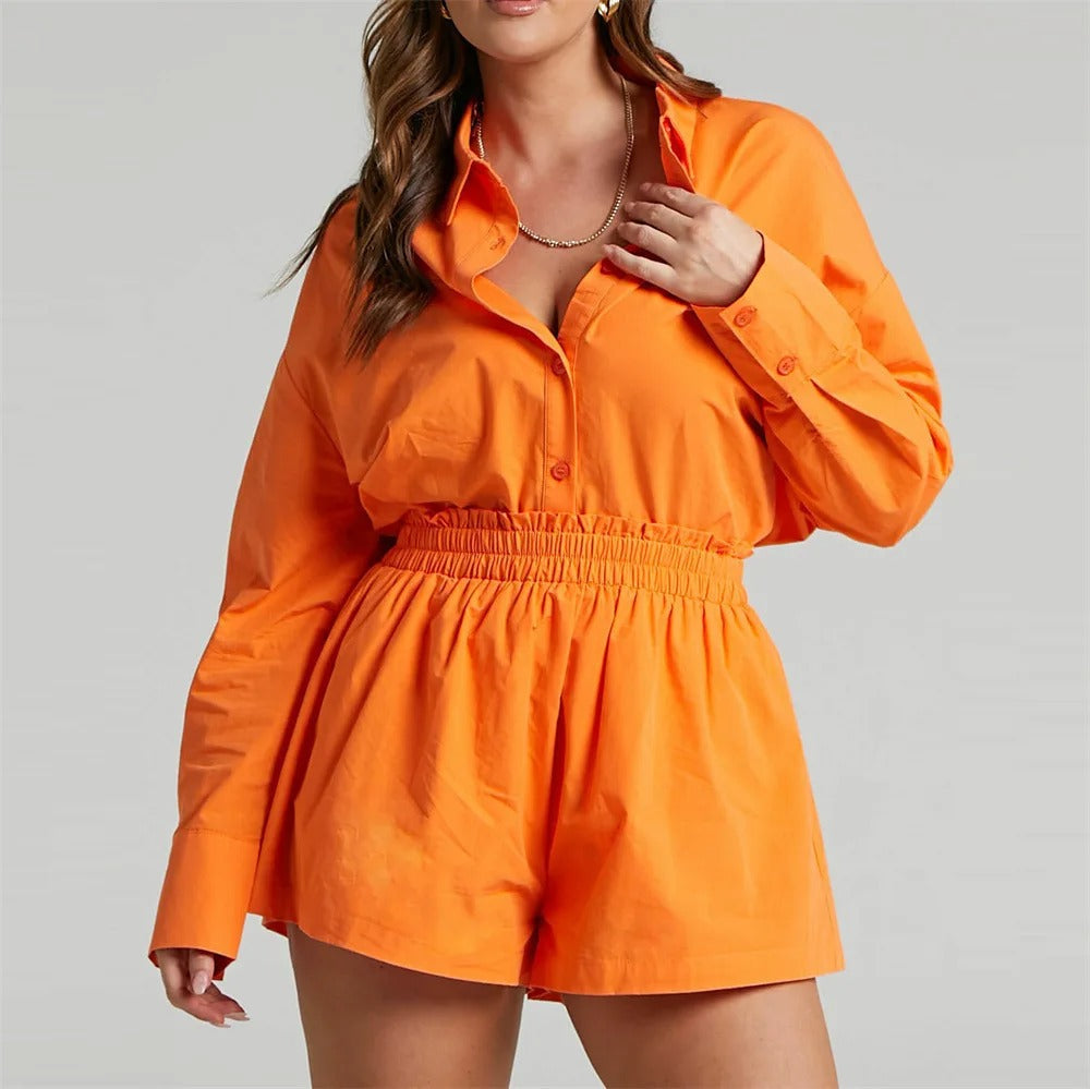 Harper | Stylish Two-Piece Blouse & Shorts Set